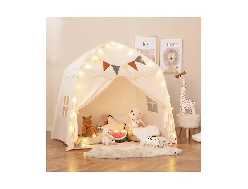 Kids Play Tent Bed Tent with String Lights Extra Large Playhouse Tent