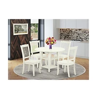 East West Furniture Dining Room Set Linen White