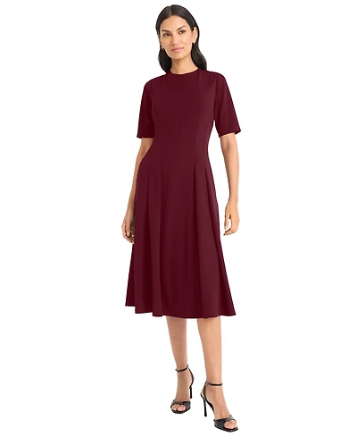 Maggy London Women's Short-Sleeve Midi Dress