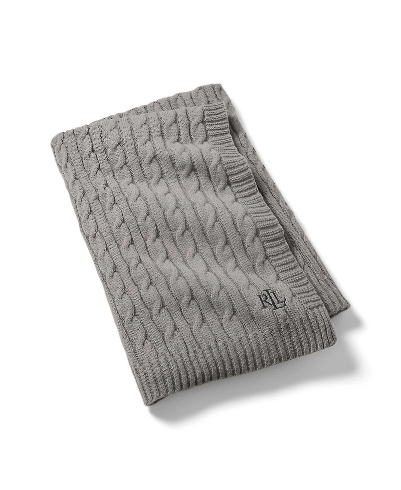 Lauren Ralph Jamie Cable-Knit Throw, 50" x 60"