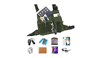 Tactical Chest Pack Running Bag: Outdoor Sports Lightweight Water Resistant - Hiking Edc Vest Rig Pack Men Women(Tactical Green)