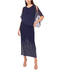 Msk Petite Faraj Caped Maxi Dress
