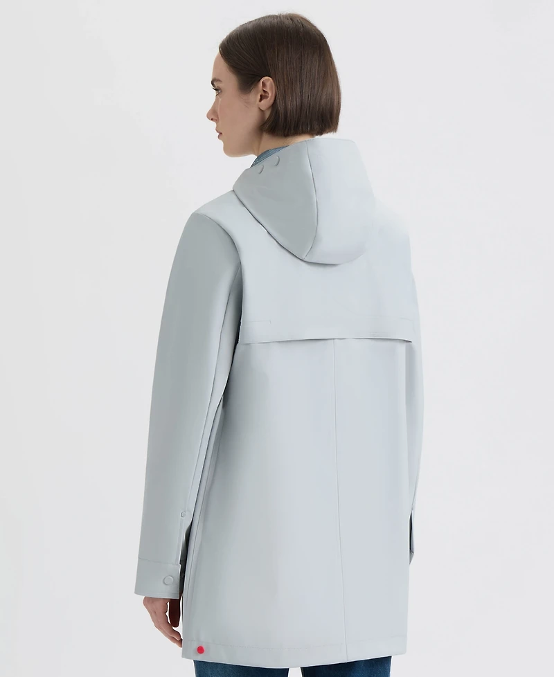 Hunter Women's Hooded Rubberized Waterproof Rain Coat