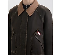 Hunter Women's Short Faux Fur-Lined Waxed Jacket
