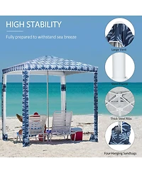 Outsunny 6.5' Weighted Cabana Beach Umbrella w/ bags, Carry Bag