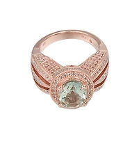 Suzy Levian New York Sterling Silver Oval Cut Center Topaz Cocktail Ring