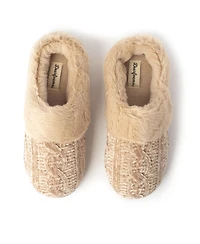Dearfoams Womens Claire Cable Knit Chenille Clog House Shoe Slipper