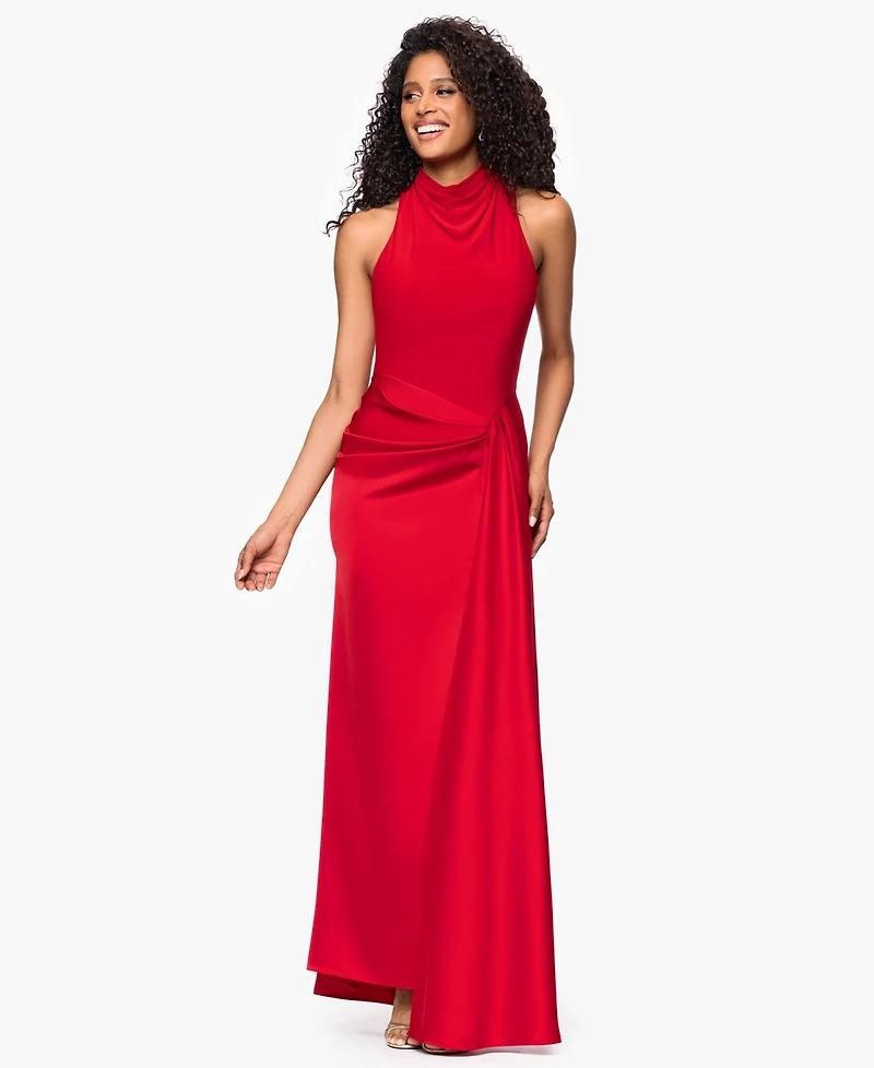 Betsy & Adam Women's Cowl Neck Dress