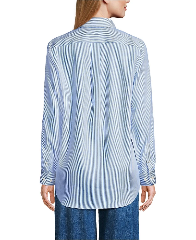 Lands' End Women's No Iron Pinpoint Mens Fit Shirt