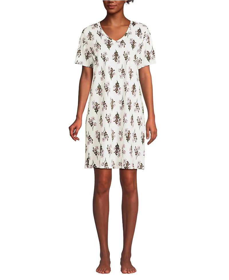 Lands' End Women's Interlock Above the Knee Nightgown
