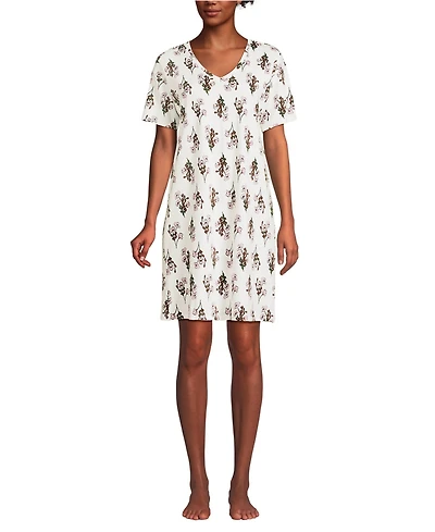 Lands' End Women's Interlock Above the Knee Nightgown