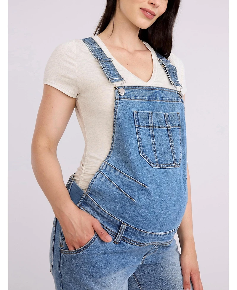 Motherhood Maternity Women's Relaxed Fit Denim Overall