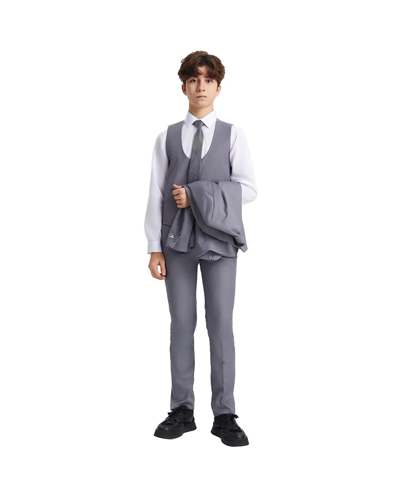 Stacy Adams Grey Stacy Adams 5 Pc Child - Big Boy Suits