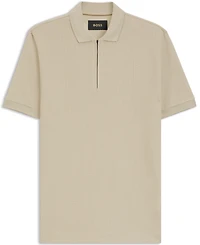 Boss by Hugo Men's Zip Placket Structured-Cotton Polo Shirt