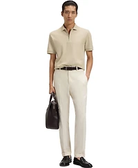 Boss by Hugo Men's Zip Placket Structured-Cotton Polo Shirt
