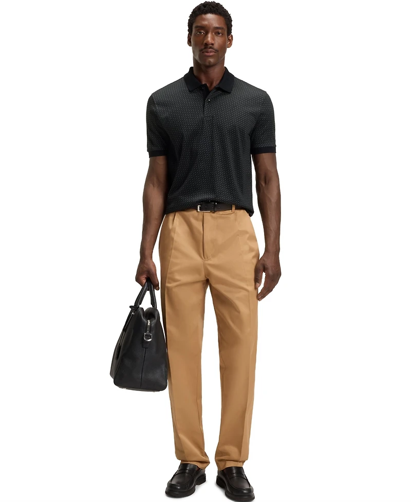Boss by Hugo Men's Mercerized-Cotton Monogram Polo Shirt