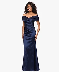Betsy & Adam Women's Taffeta Off-The-Shoulder Dress