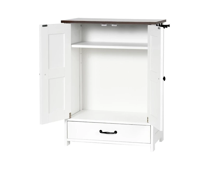Casainc Storage Cabinet with Pet Feeding Station Hidden Dog Bowls and Adjustable Panel