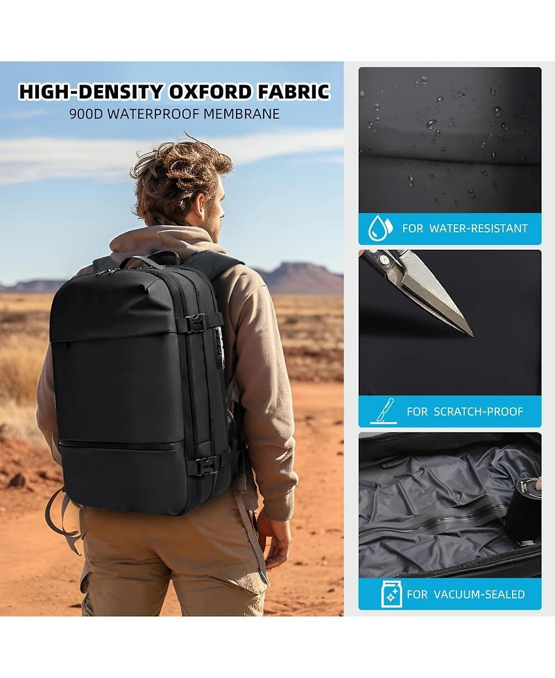 Vacuum Backpack Travel Vacuum Seal Compression Travel 60L Expandable Vacpack with Pump Ideal for Traveling Business Laptop (Portable Electric Air Pump