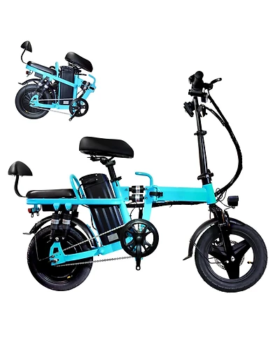 Foldable Electric Bicycle, 500W Peak Motor 45 Miles 80KM Max Range, Upgraded E-bike with Front Basket, Phone Holder and Digital Display