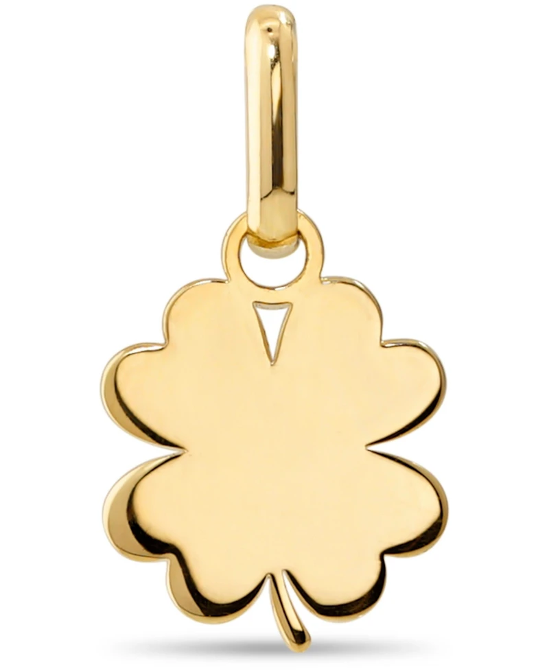Devata Clover Charm in 14K Gold, approx. 0.8 grams.