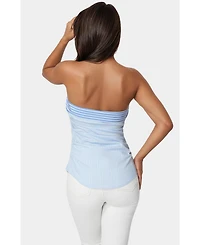 Bebe Women's Ruched Asymmetric Top