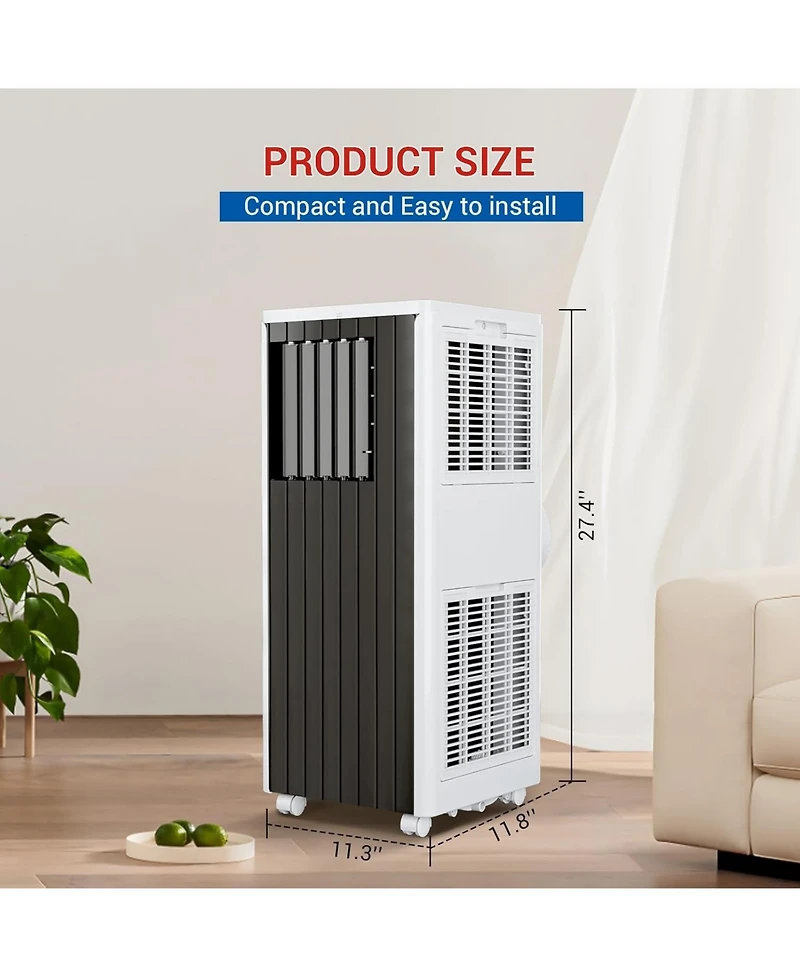 gaomon 8,000 Btu Portable Ac - New Model, Compact, Lightweight, Easy to Move with Wheels, Quiet Operation, Includes Window Venting Kit