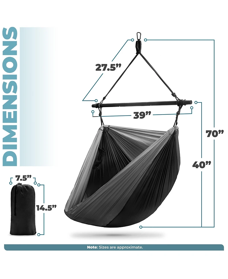 Sorbus Hanging Outdoor Camping Cacoon Chair - Collapsible and Lightweight Swings Swinging Rocker Chairs for Camp, Travel, Hiking, Tent, or Porch