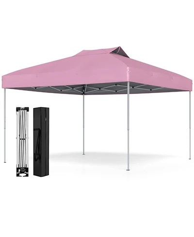 10 X 10 Ft Foldable Outdoor Patio Shelter Canopy Tent with 1-Push Center Lock