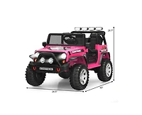 12V Kids Electric Ride-On Truck with Remote Control and Operation Lever - Pink