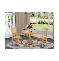East West Furniture 3 Pc Small Kitchen Table set - small Dining Table and 2 Kitchen chair
