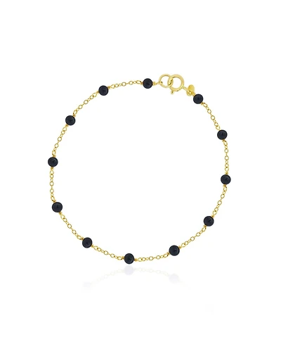 The Lovery Onyx Bead Chain Bracelet 14K Gold