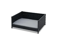 Rattan Dog Bed with Waterproof Soft Cushion for Medium and Small Dogs and Cats