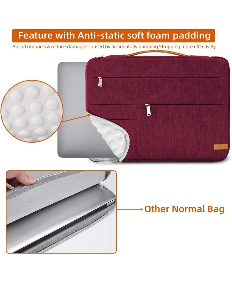 16 inch Laptop Sleeve Bag, Slim Lightweight Multiple Pockets Computer Cover Notebook Ultrabooks Carrying Case fit for Acer Asus Dell Lenovo Hp Toshiba
