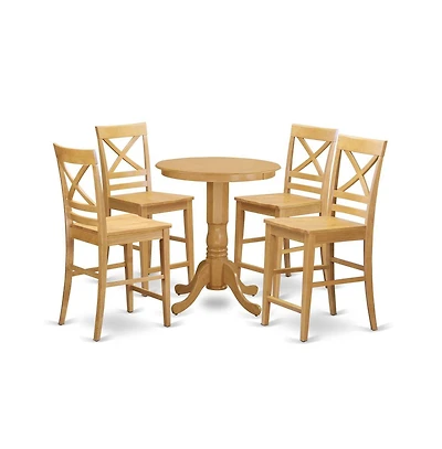 East West Furniture 5 Pc counter height pub set - Dining Table and 4 Kitchen bar stool