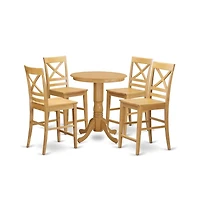 East West Furniture 5 Pc counter height pub set - Dining Table and 4 Kitchen bar stool