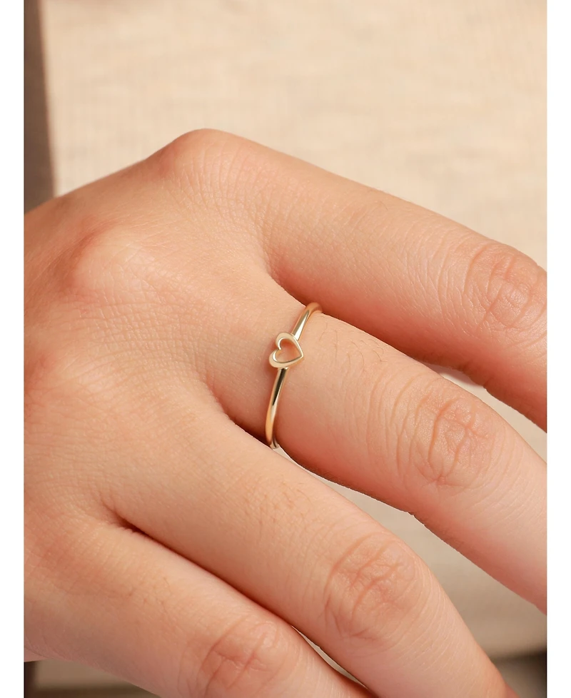 Devata Open Heart Ring in 14K Gold, Size 8