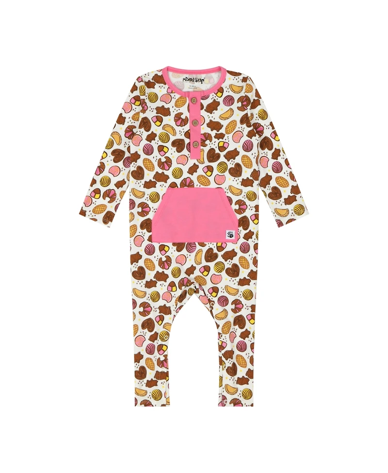 Mixed Up Clothing Baby Kangaroo Pocket Romper - Pan Dulce