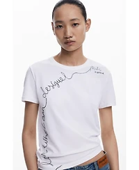 Desigual Women's T-shirt with embroidered phrase