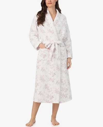 Eileen West Women's Long Sleeve Diamond Quilt Ballet Wrap Robe