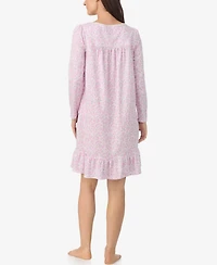 Eileen West Women's Long Sleeve Short Nightgown