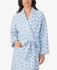 Eileen West Women's Long Sleeve Diamond Quilt Ballet Wrap Robe