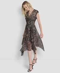 Dkny Women's Sleeveless V-Neck Fit & Flare Dress