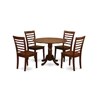 East West Furniture 5 Pc small Kitchen Table and Chairs set-Kitchen Table and 4 dinette Chairs