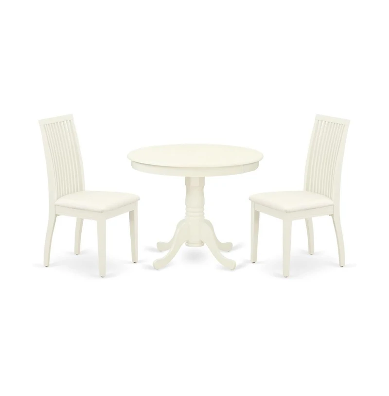 East West Furniture Dining Room Set Linen White