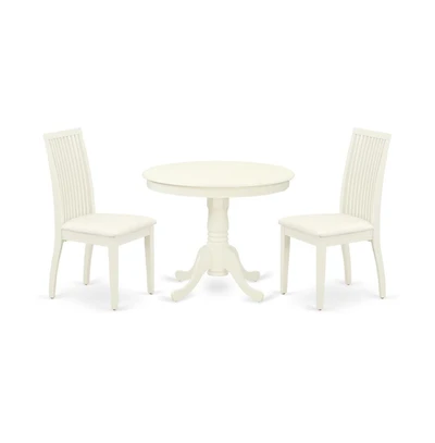East West Furniture Dining Room Set Linen White