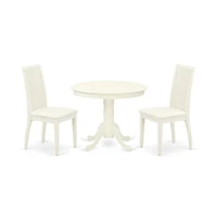 East West Furniture Dining Room Set Linen White