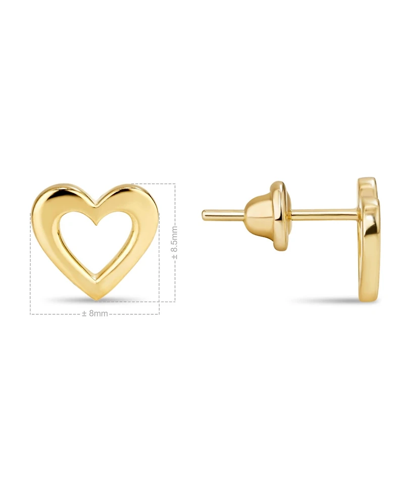 Devata Open Heart Stud Earrings in 14K Gold, approx. 1.5 grams