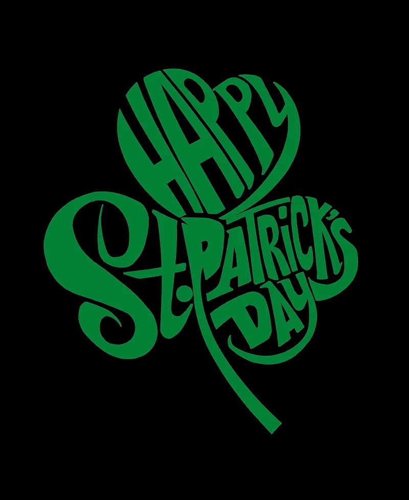 La Pop Art Plus St. Patrick's Day Shamrock Word V-Neck T-Shirt
