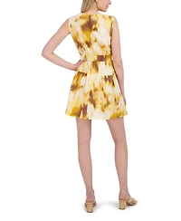 Laundry By Shelli Segal Extended Sleeve Tiered Short Dress